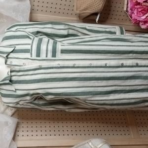 Stylish striped button down tunic for Women